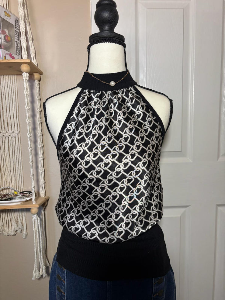 Vintage Chain Link Halter – Forever 21 Black & White