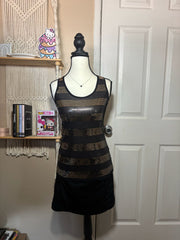 Forever 21 Sequin Striped Top – Vintage Black & Gold