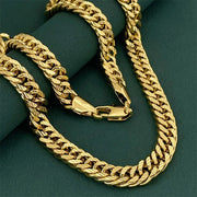 Men’s 10MM 24K Gold Chain – Carved Gear Design, 60CM