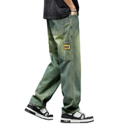 Men’s Baggy Jeans – Retro Wide-Leg Straight Denim Pants