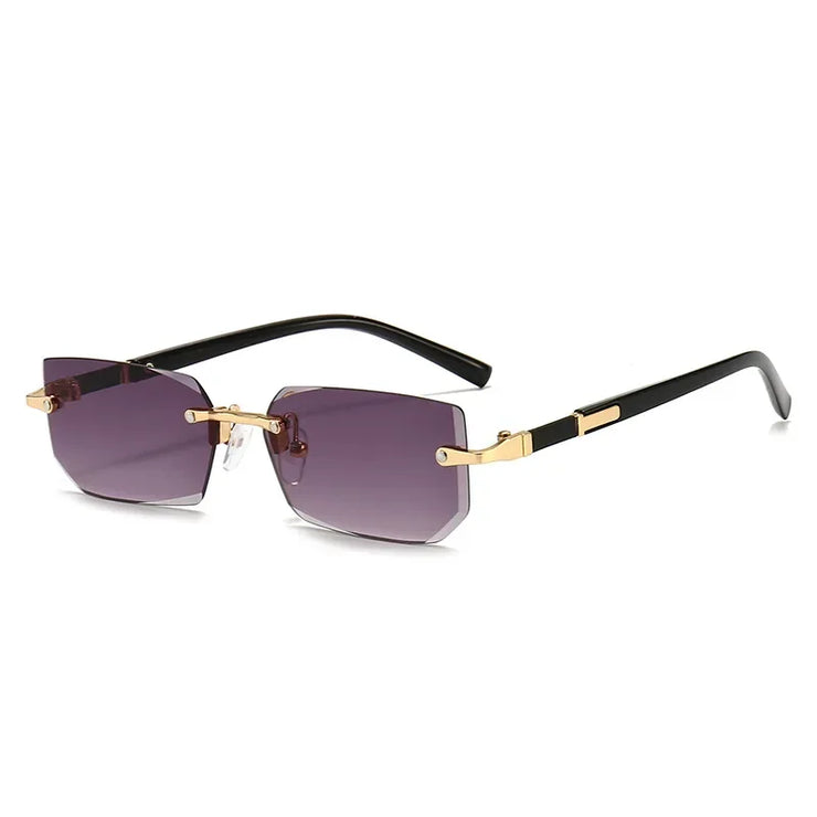 HD Rimless Sunglasses – Unisex Square Frame, Blue Light Blocking