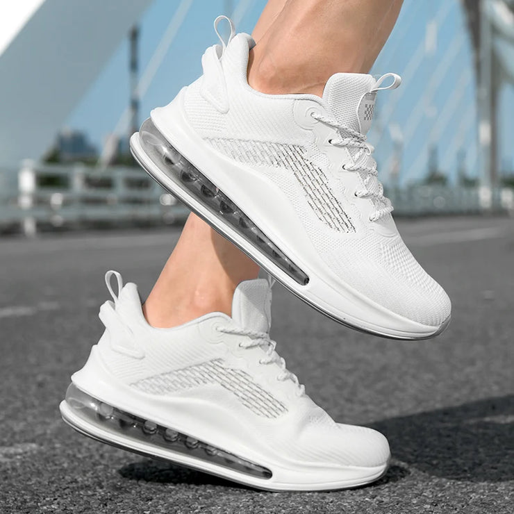 2025 Men’s Air Cushion Sneakers – Breathable Knit Running Shoes