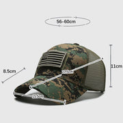 Men’s Camo Baseball Cap – American Flag, Adjustable