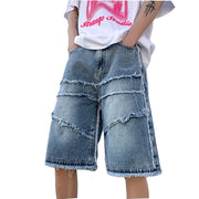 Men’s Wide-Leg Denim Shorts – High Street Baggy Summer Jeans