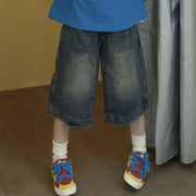 Y2K Vintage Baggy Jean Shorts – Unisex Wide-Leg Denim Jorts