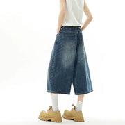 Men’s Baggy Denim Jorts – Y2K Wide-Leg Streetwear Shorts
