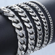 Unisex Cuban Chain Bracelet – Stainless Steel, 3–9MM