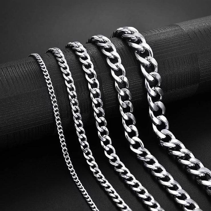 Unisex Cuban Chain Bracelet – Stainless Steel, 3–9MM