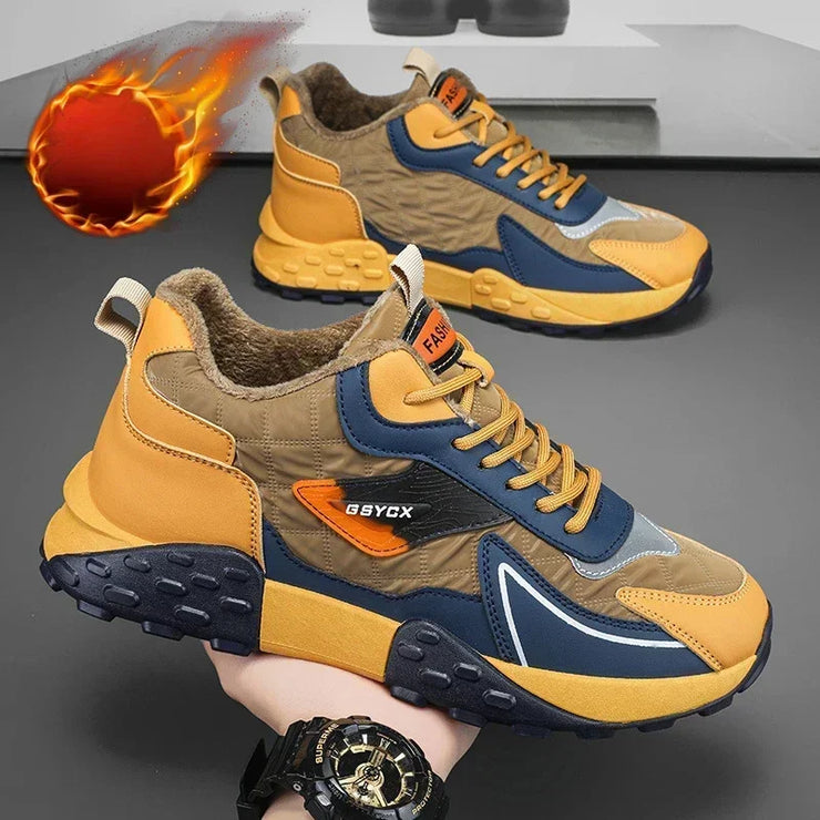 2025 Men’s Luxury Platform Sneakers – Winter Cotton Running Shoes (Plus Size)