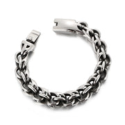 Men’s Twisted Link Bracelet – 9" Stainless Steel Biker Style