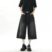 Men’s Baggy Denim Jorts – Y2K Wide-Leg Streetwear Shorts