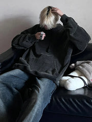 2024 Oversized Hoodie – Thick Cotton Washed Streetwear Sweatshirt