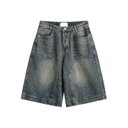 Y2K Vintage Baggy Jean Shorts – Unisex Wide-Leg Denim Jorts