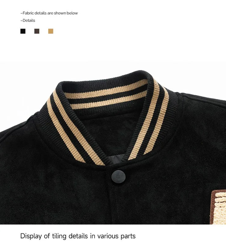 Men’s Embroidered Baseball Jacket – High Street Bomber Coat