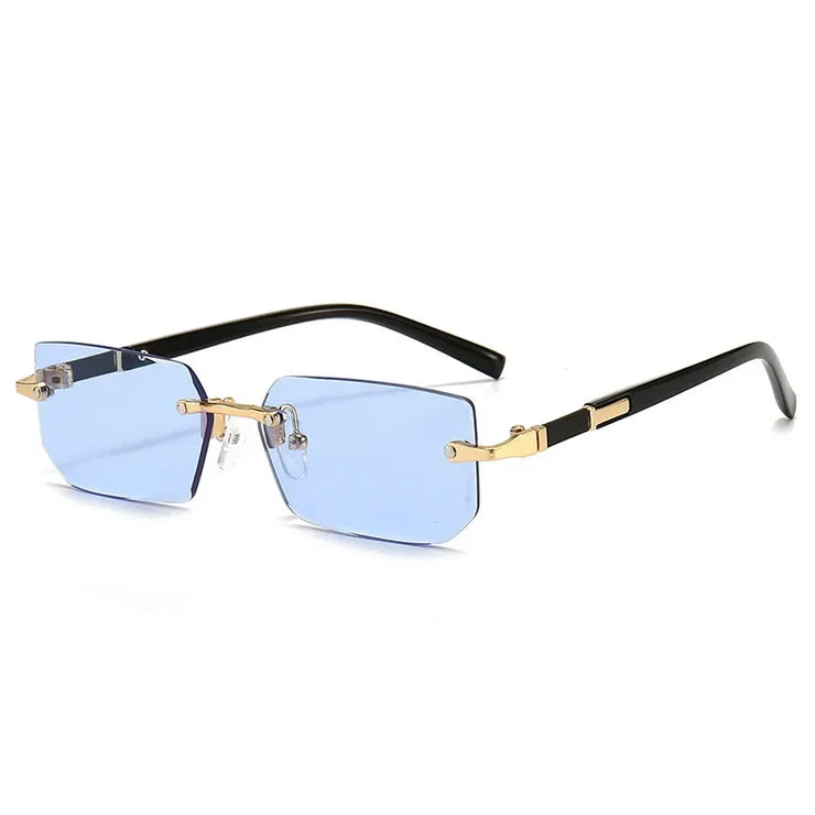 HD Rimless Sunglasses – Unisex Square Frame, Blue Light Blocking