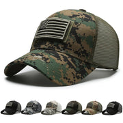 Men’s Camo Baseball Cap – American Flag, Adjustable