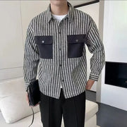 Men’s Printed Jacket – Trendy Korean Style Casual Coat