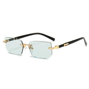 HD Rimless Sunglasses – Unisex Square Frame, Blue Light Blocking