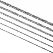 925 Sterling Silver Rope Chain – 2MM/3MM/4MM Necklace or Bracelet