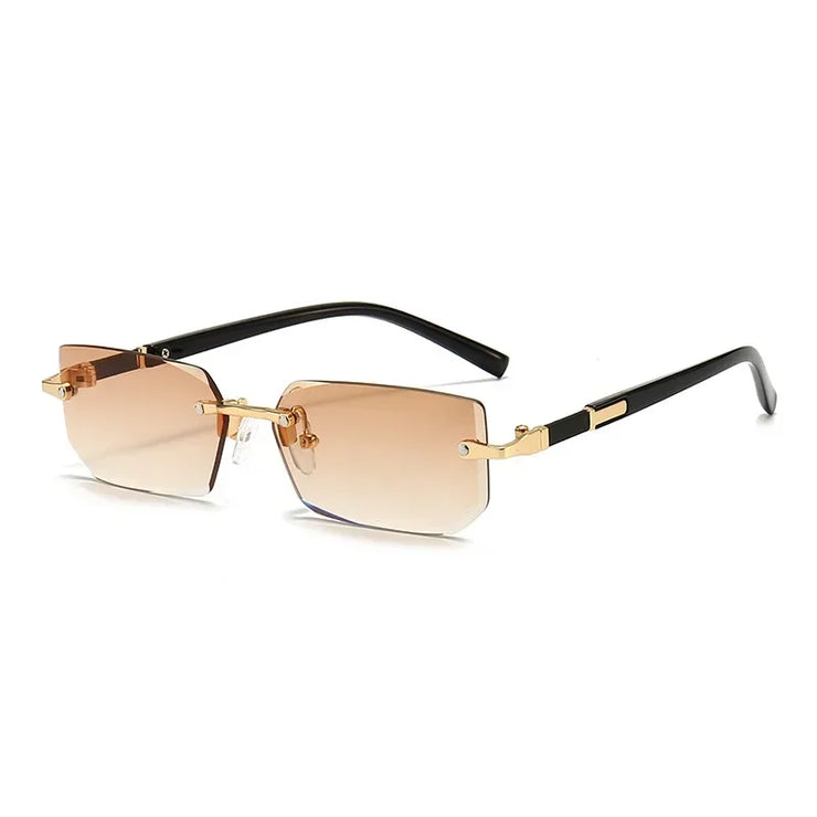 HD Rimless Sunglasses – Unisex Square Frame, Blue Light Blocking