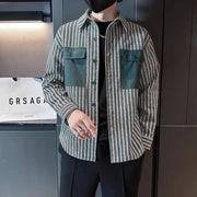Men’s Printed Jacket – Trendy Korean Style Casual Coat