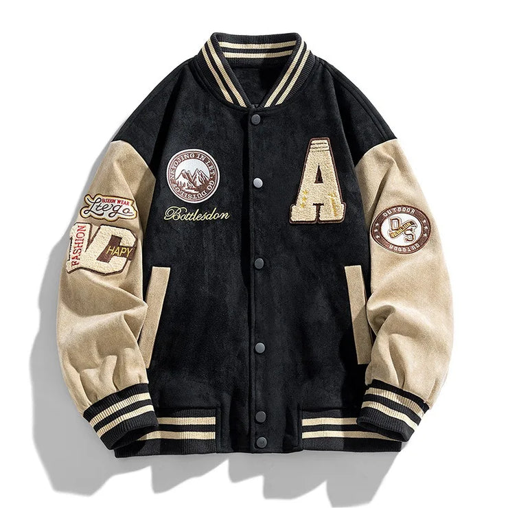 Men’s Embroidered Baseball Jacket – High Street Bomber Coat