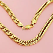 Men’s 10MM 24K Gold Chain – Carved Gear Design, 60CM