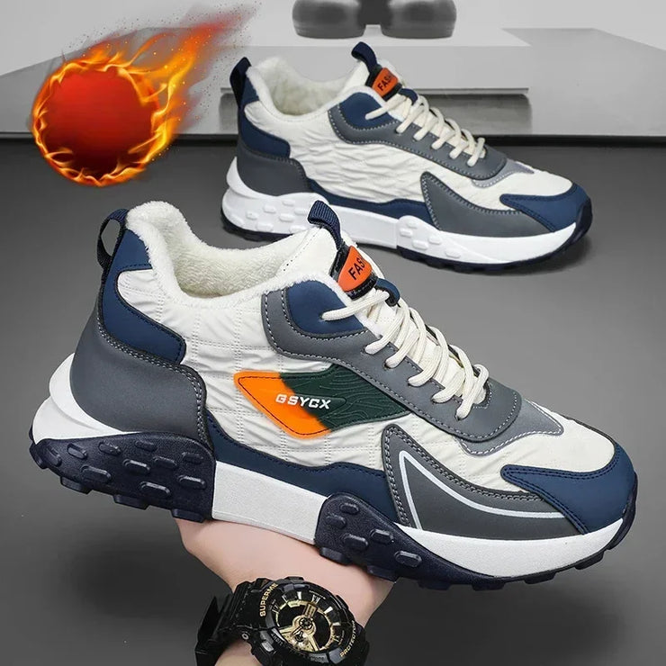2025 Men’s Luxury Platform Sneakers – Winter Cotton Running Shoes (Plus Size)
