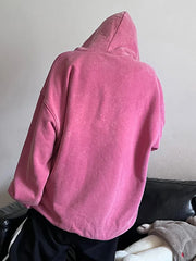 2024 Oversized Hoodie – Thick Cotton Washed Streetwear Sweatshirt