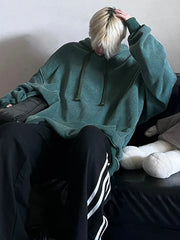 2024 Oversized Hoodie – Thick Cotton Washed Streetwear Sweatshirt
