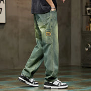 Men’s Baggy Jeans – Retro Wide-Leg Straight Denim Pants