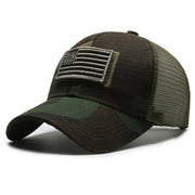 Men’s Camo Baseball Cap – American Flag, Adjustable