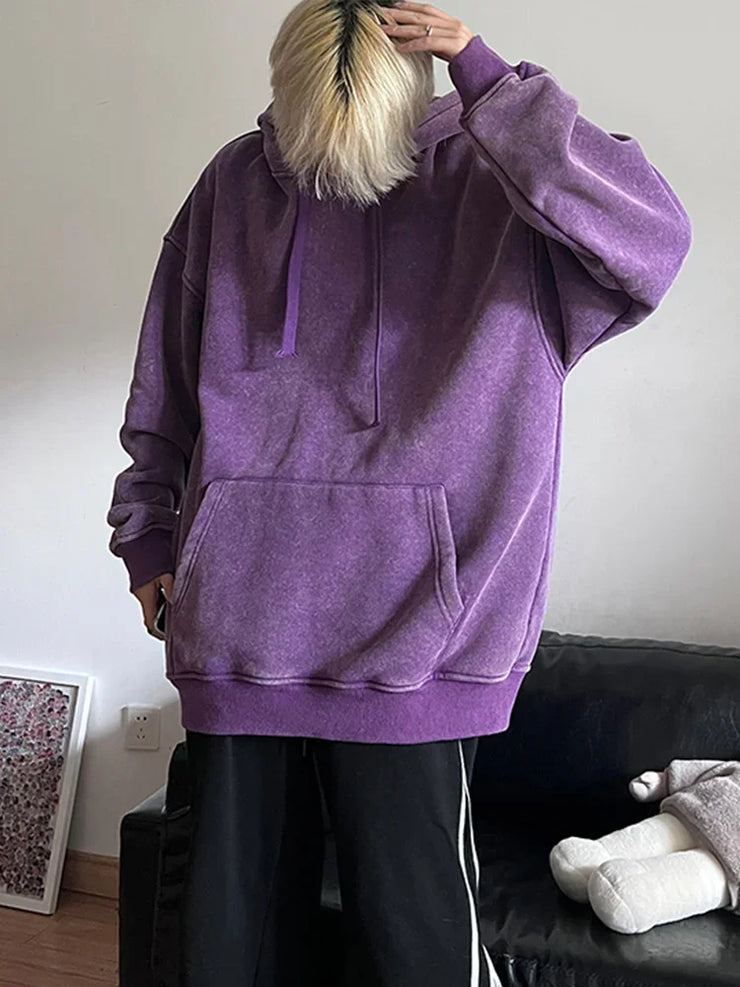 2024 Oversized Hoodie – Thick Cotton Washed Streetwear Sweatshirt