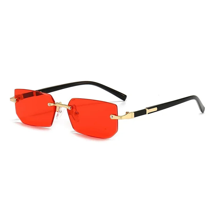 HD Rimless Sunglasses – Unisex Square Frame, Blue Light Blocking