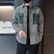 Men’s Printed Jacket – Trendy Korean Style Casual Coat