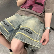 Men’s Graphic Denim Shorts – Vintage Designer Jorts XL