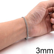 Unisex Cuban Chain Bracelet – Stainless Steel, 3–9MM