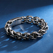 Men’s Twisted Link Bracelet – 9" Stainless Steel Biker Style