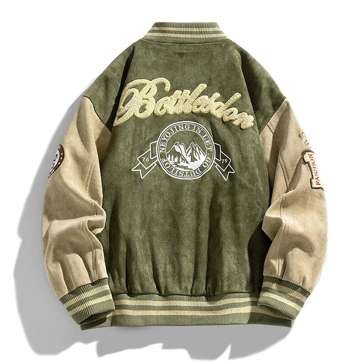 Men’s Embroidered Baseball Jacket – High Street Bomber Coat