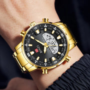 Luxury Gold Men’s Wristwatch – Big Dial, Bold Style