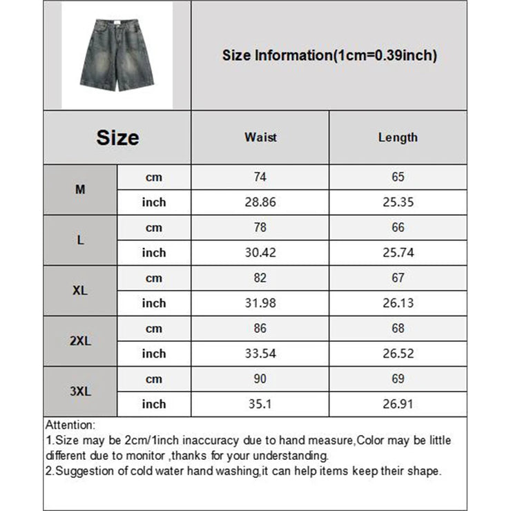 Y2K Vintage Baggy Jean Shorts – Unisex Wide-Leg Denim Jorts
