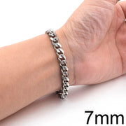 Unisex Cuban Chain Bracelet – Stainless Steel, 3–9MM