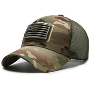 Men’s Camo Baseball Cap – American Flag, Adjustable