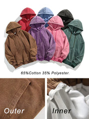 2024 Oversized Hoodie – Thick Cotton Washed Streetwear Sweatshirt