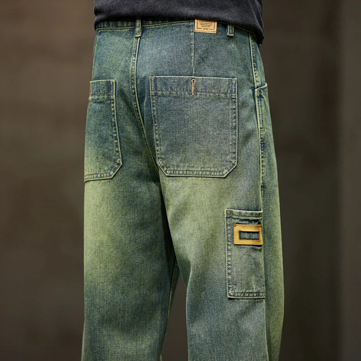Men’s Baggy Jeans – Retro Wide-Leg Straight Denim Pants