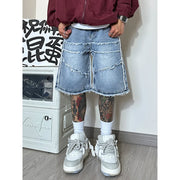 Men’s Wide-Leg Denim Shorts – High Street Baggy Summer Jeans