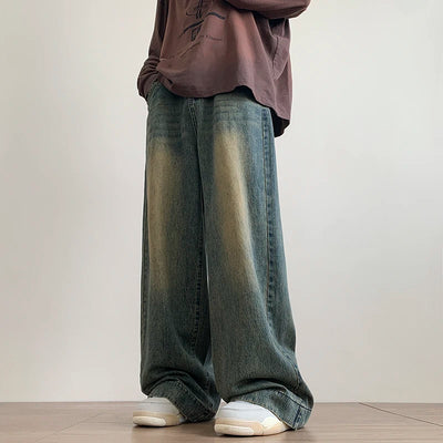 Men’s Baggy Distressed Jeans – Vintage Wide-Leg Streetwear Pants