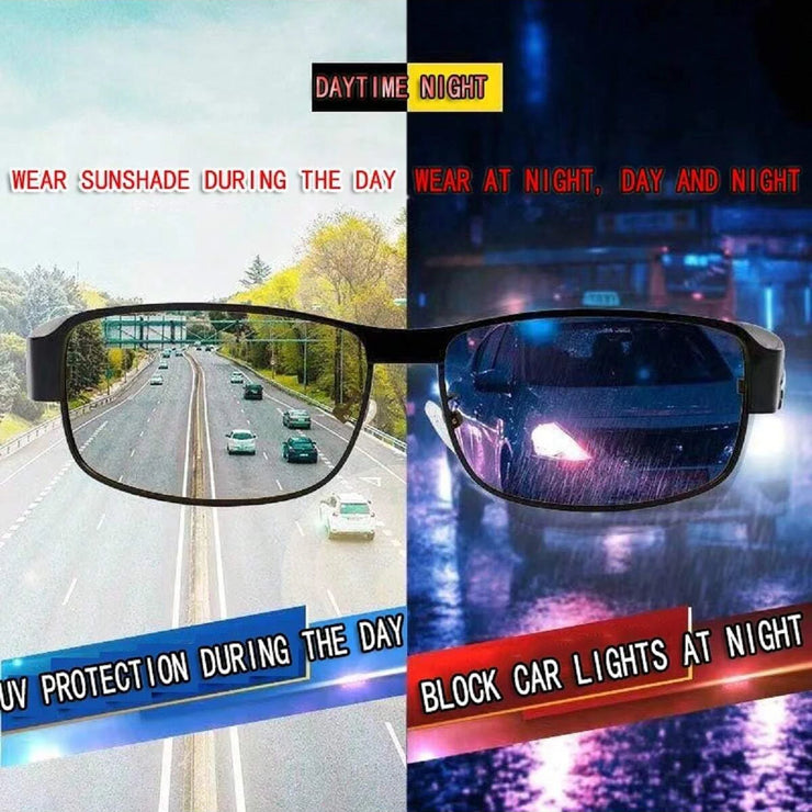Men’s Polarized Sunglasses – Day & Night Vision, Anti-UV Driving Shades