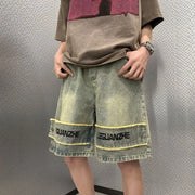Men’s Graphic Denim Shorts – Vintage Designer Jorts XL