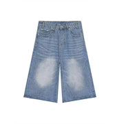 Men’s Baggy Denim Jorts – Y2K Wide-Leg Streetwear Shorts